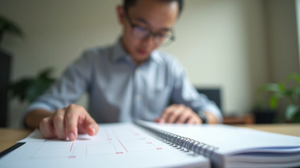 Person reviewing organized calendar with scheduled time blocks
