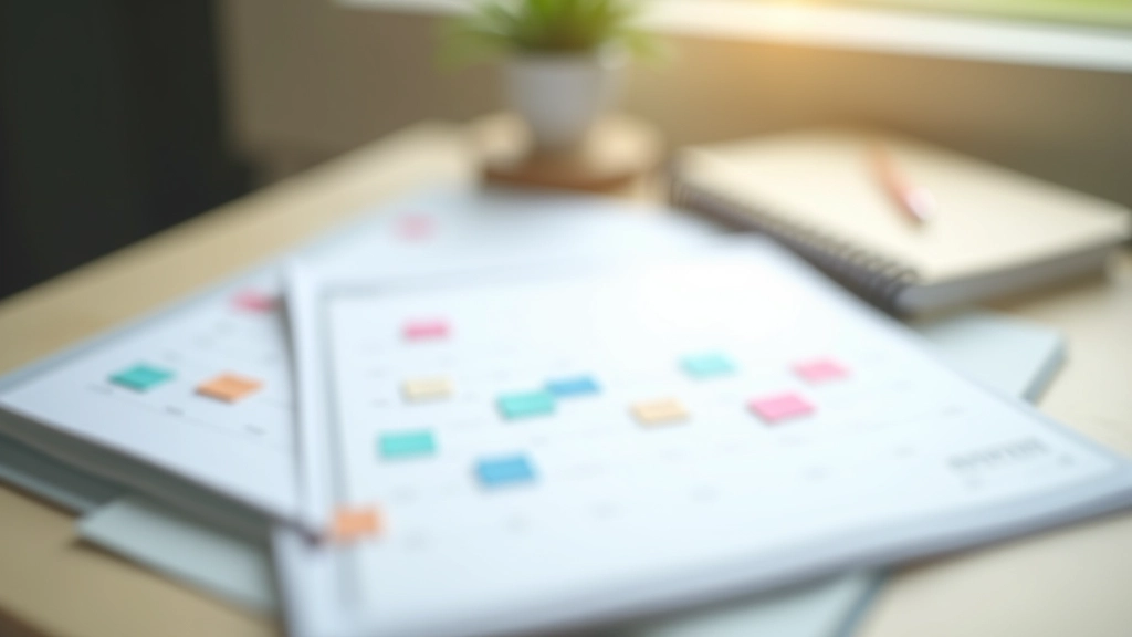 Weekly calendar view with color-coded focus blocks marked, showing structured time blocking approach with breaks and focus sessions